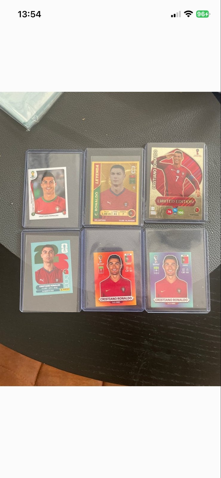 Cristiano Ronaldo Voetbalplaatjes Collectie (6 stuks), Ophalen of Verzenden, Zo goed als nieuw, Buitenlandse clubs, Spelerskaart