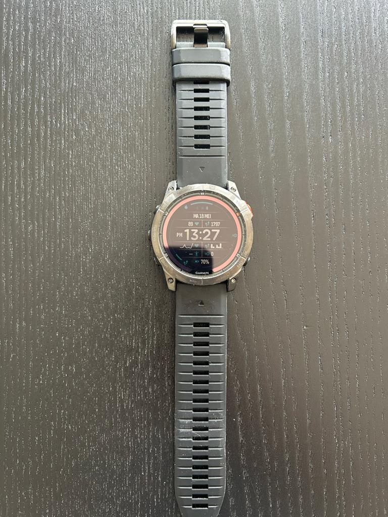 Garmin Fenix 7X Pro Solar 51mm Multisport GPS Horloge, Afstand, Ophalen of Verzenden, Zo goed als nieuw, Waterdicht