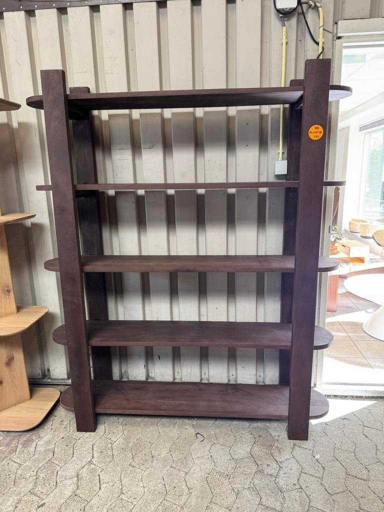 Wandkast mangohout walnoot 160x38x190 cm, Huis en Inrichting, Kasten | Wandmeubels, Ophalen, Met plank(en), Overige materialen