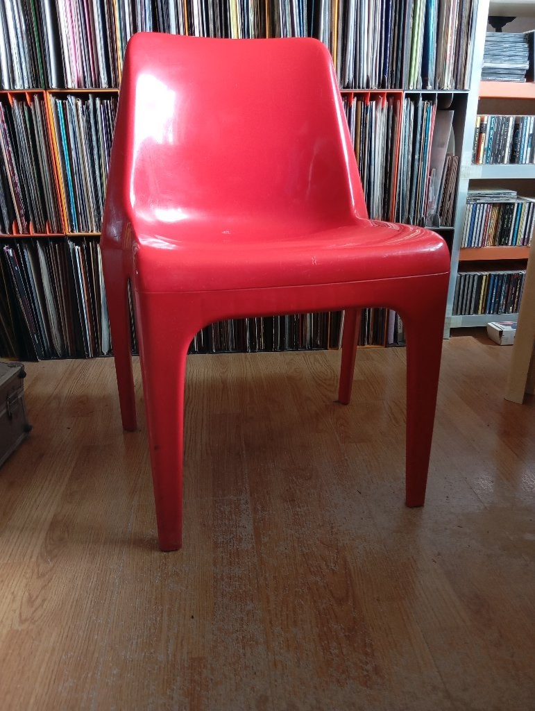 rood kunststof design stoel Schröder & Henzelmann retro, Kunststof, Gebruikt, Schröder & Henzelmann, ?