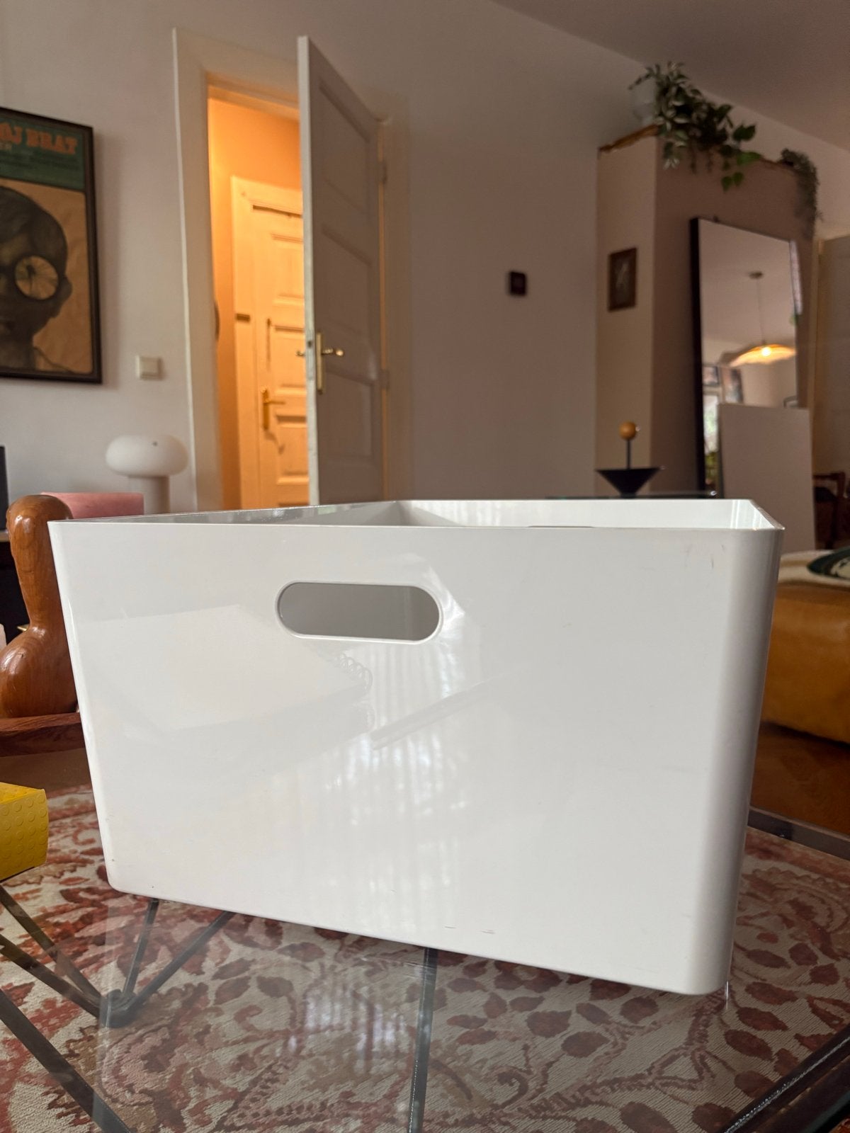 IKEA KUGGIS Opbergdoos zonder deksel, wit, 37x54x21 cm, Ophalen, Kunststof, Gebruikt, 50 tot 100 cm