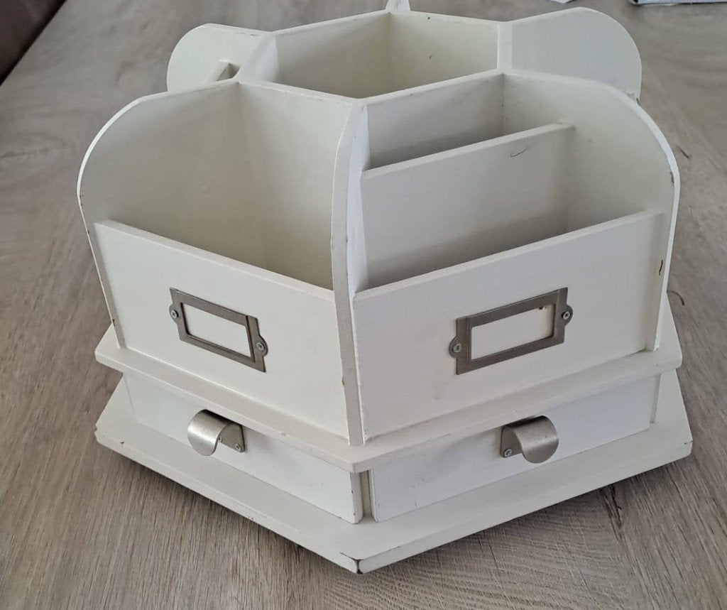 Bureau organizer, draaibare houten desktop carrousel, Ophalen of Verzenden, Gebruikt, Overige typen, Overige merken
