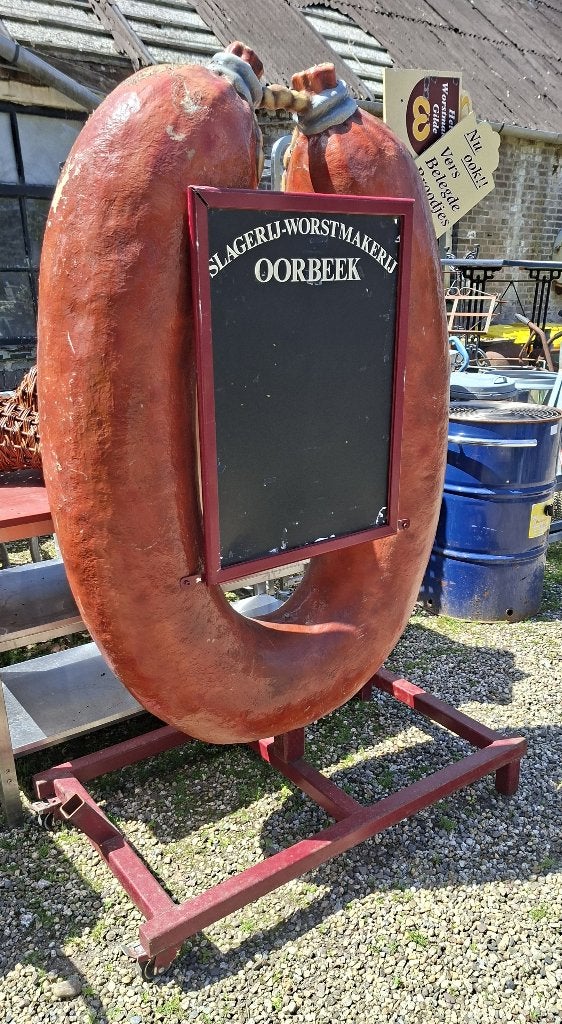 Uniek Stoepbord/Reclamebord in Worstvorm, Ophalen, Gebruikt, Reclamebord