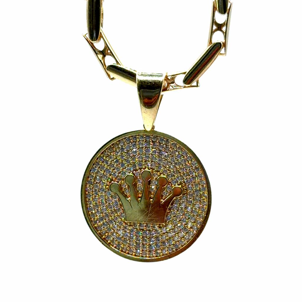 Gouden Hanger met Kroon en Zirkonia - Nieuw, Overige voorstellingen, Www.bredajuwelier.nl, Nieuw, Ophalen of Verzenden
