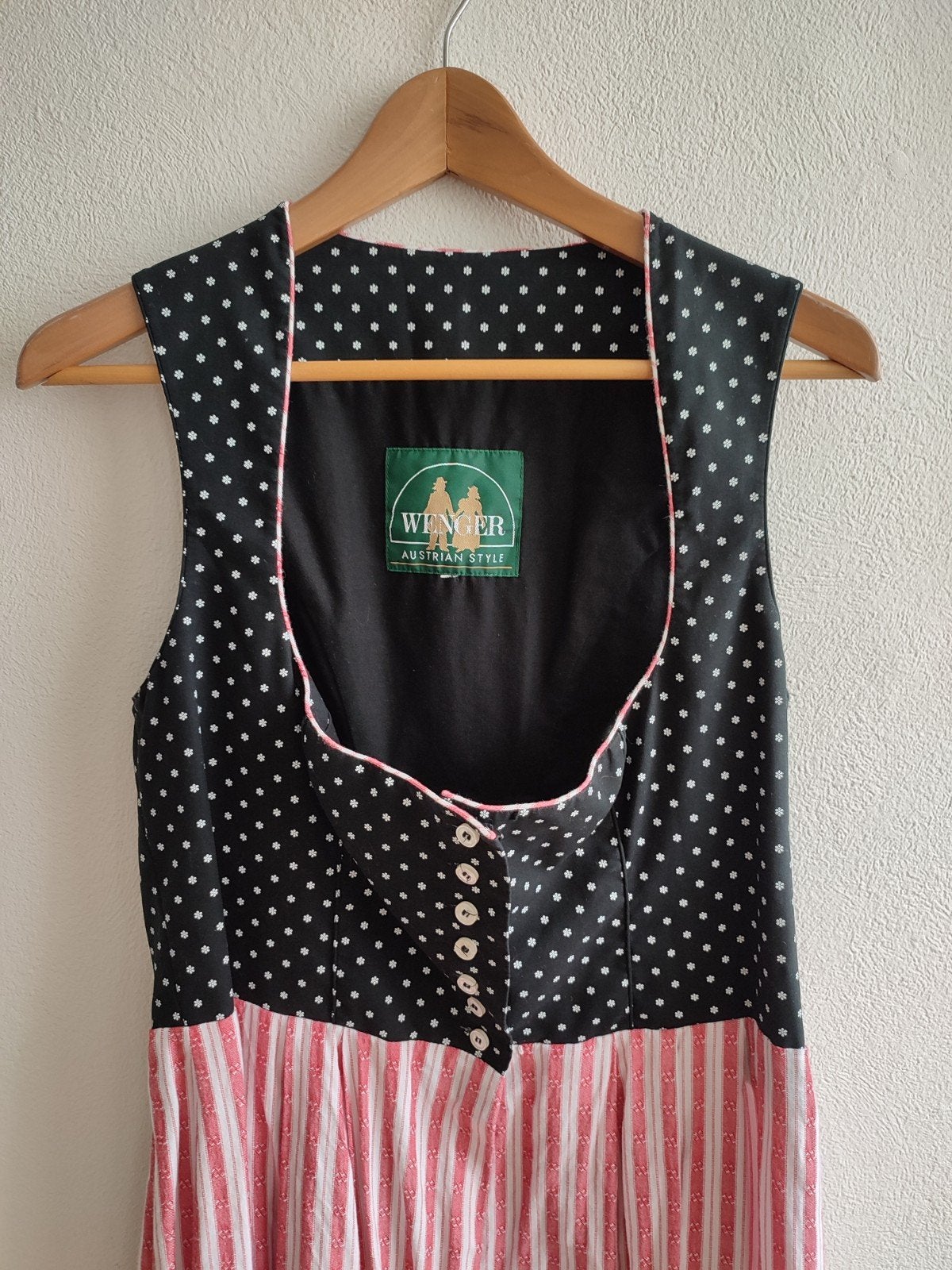 Dirndl Oktoberfest Oktoberfeest XL zwart rood katoen Vintage, Kleding | Dames, Wenger, Maat 46/48 (XL) of groter, Ophalen of Verzenden