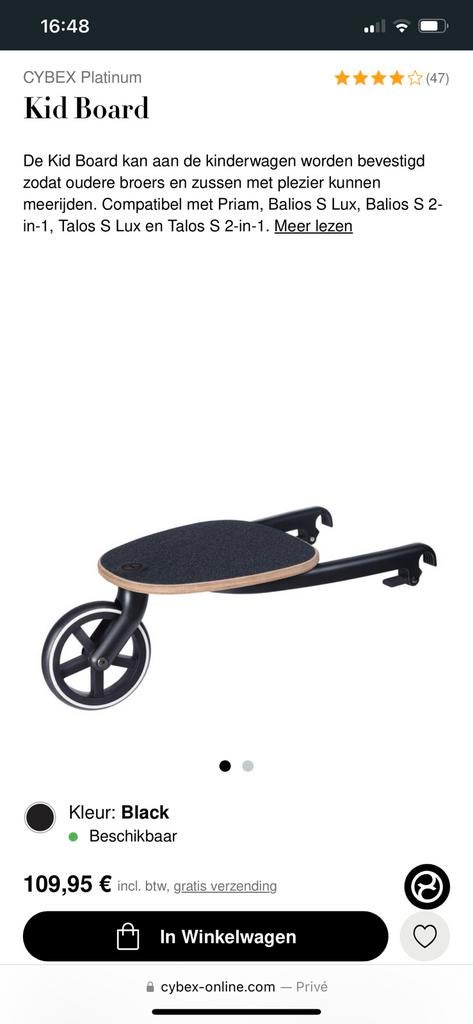Cybex meerijdplankje, Ophalen of Verzenden, Zo goed als nieuw, Overige merken