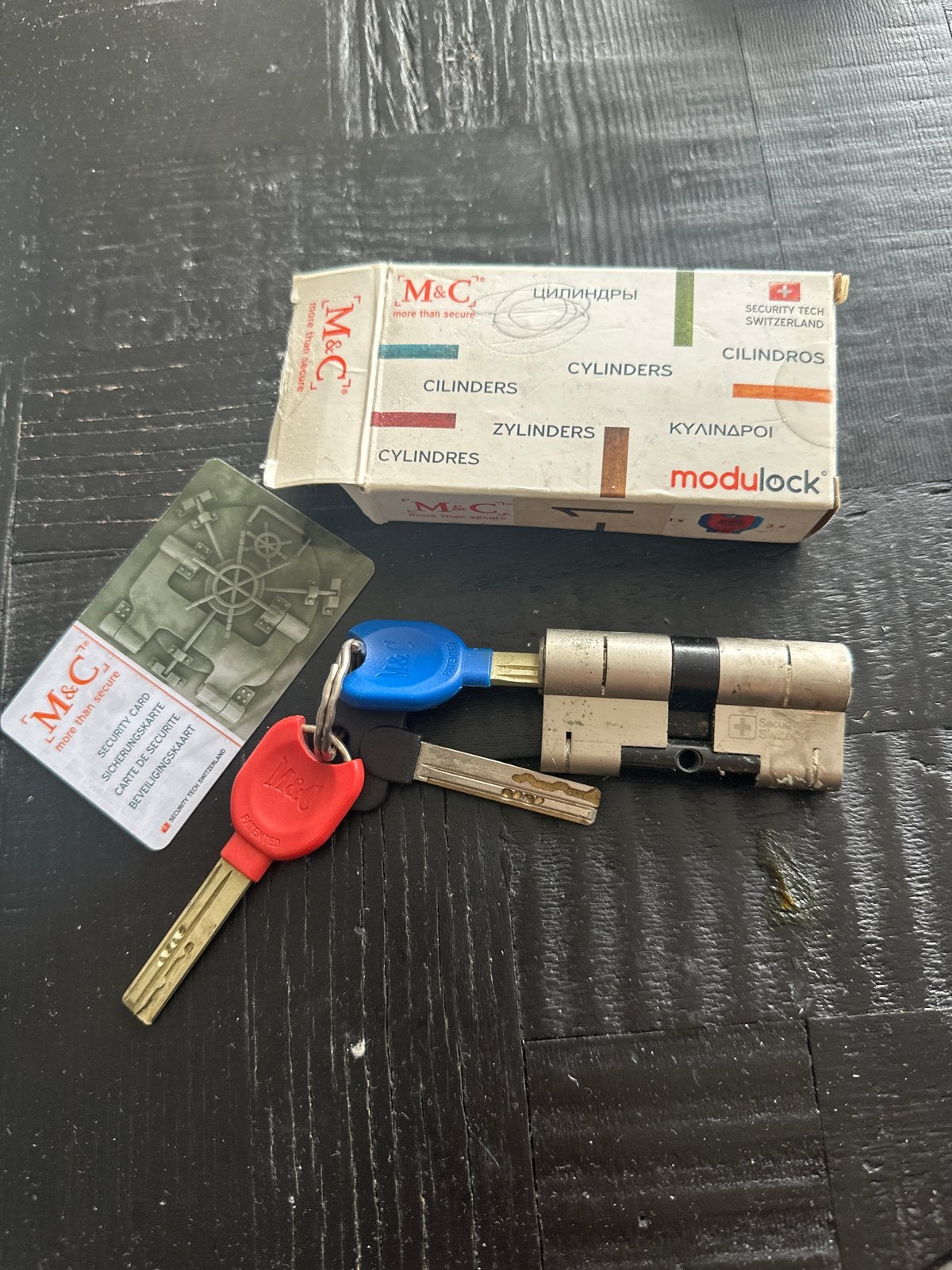 M&C Modulock Cilinder met Sleutels en Beveiligingskaart, Ophalen of Verzenden, Gebruikt, Overige materialen, Slot