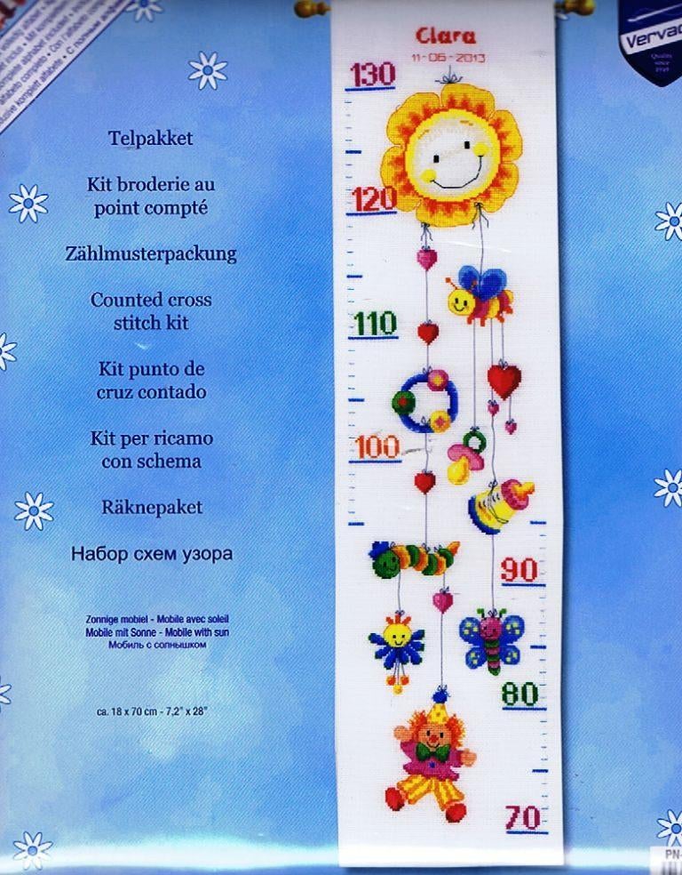 Cado vervaco borduurpakket groeimeter mobiel, Ophalen of Verzenden, Nieuw, Handborduren, Borduurpakket