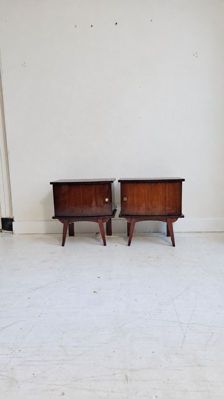 Vintage Mid-Century Nachtkastjes, Gebruikt, Minder dan 45 cm, Ophalen of Verzenden, Minder dan 55 cm