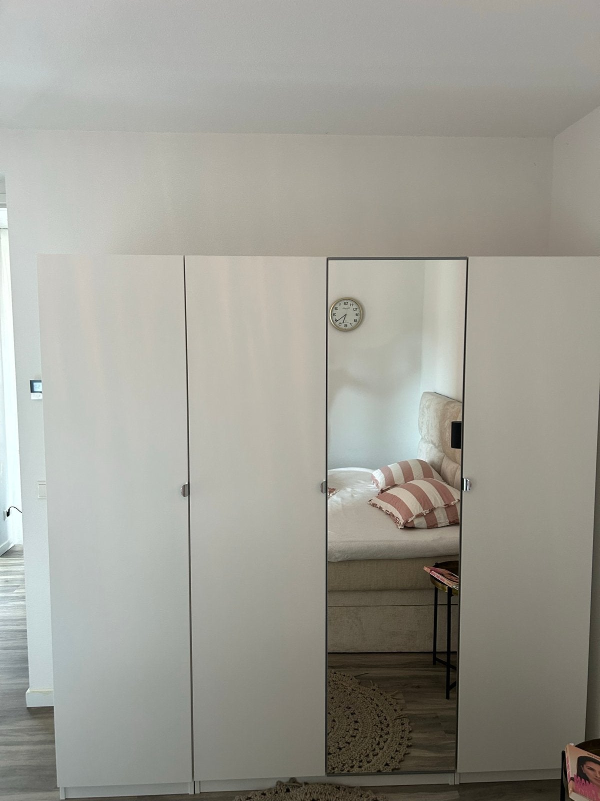 IKEA Pax kast 4 deurs wit met 1 spiegeldeur, Ophalen, Overige materialen, 200 cm of meer, 150 tot 200 cm