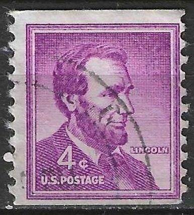 USA 1954 - Yvert 589a - Abraham Lincoln - 4 c. (ST), Verzenden, Gestempeld, Noord-Amerika