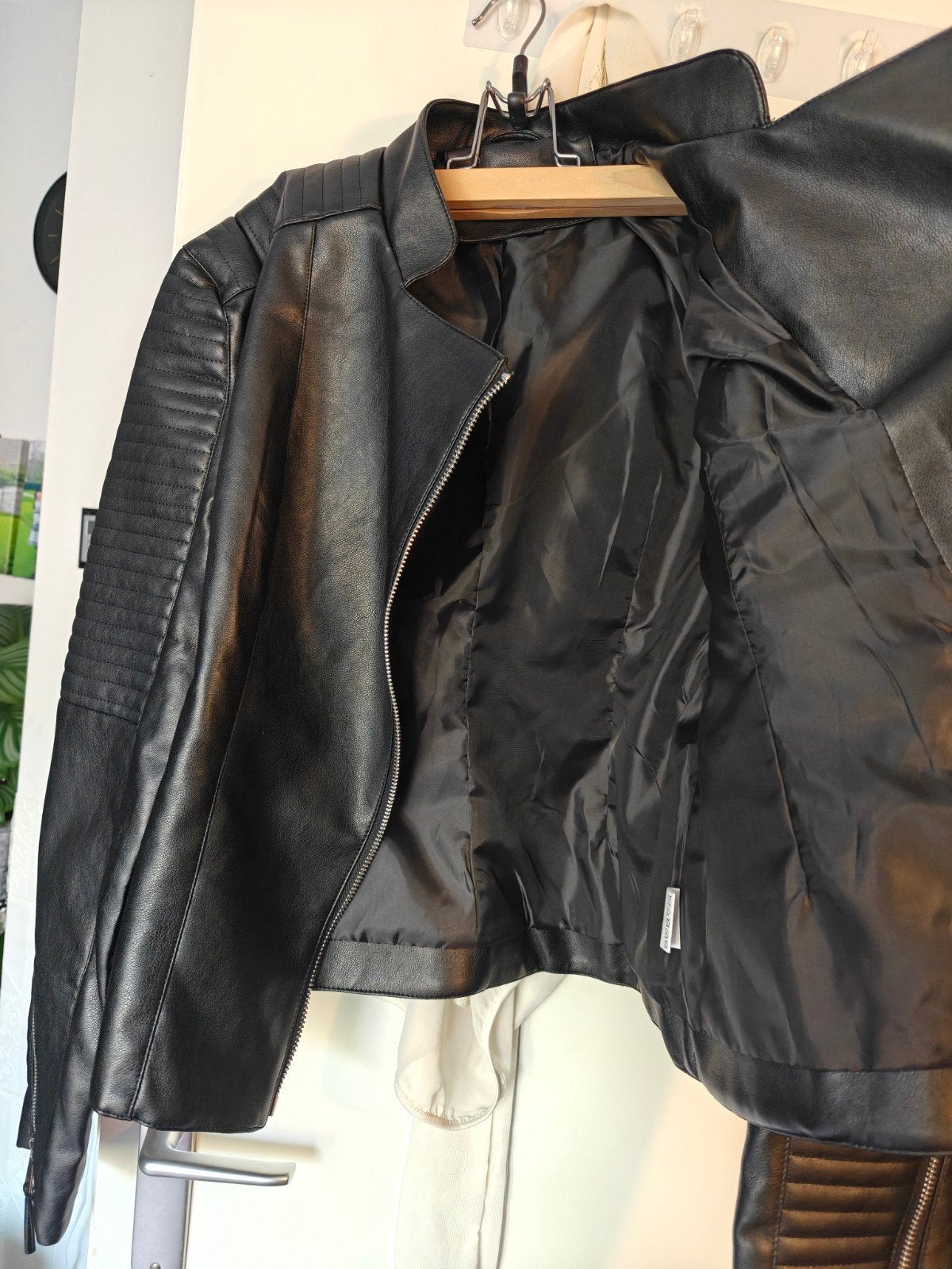 Zwarte leren bikerjack - Maat M, Maat 38/40 (M), Verzenden, Zwart, Onbekend