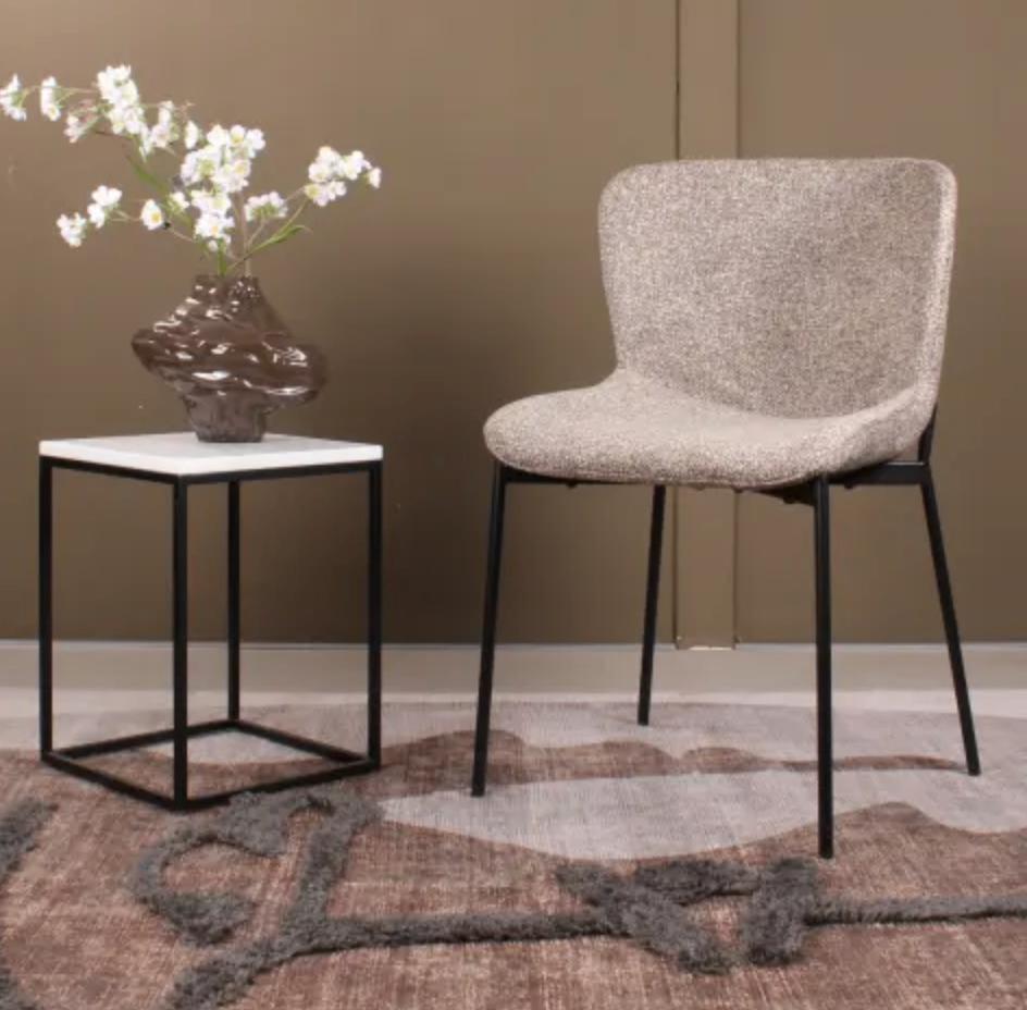 4x stoel taupe - taupe eetkamerstoelen - 4x eetkamerstoel, Ophalen, Bruin, Nieuw, Vier
