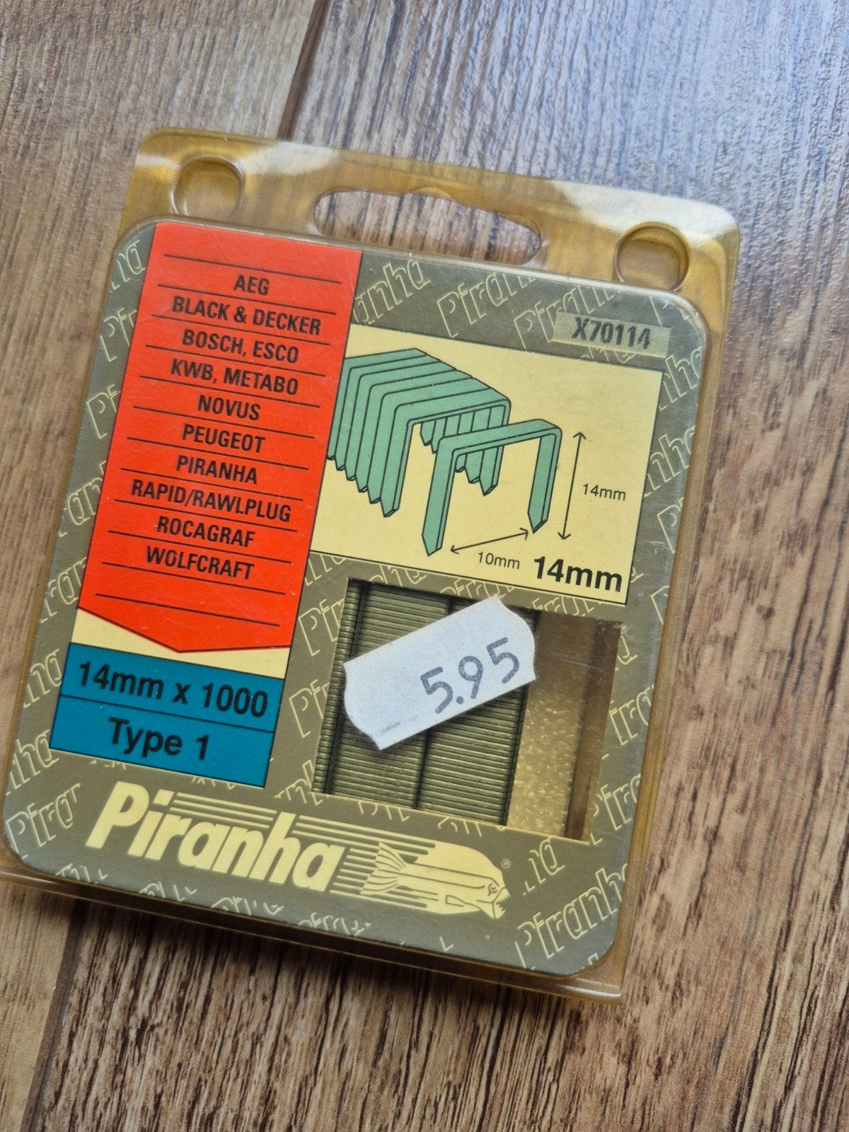 Piranha nieten 14mm x 1000 Type 1, Ophalen of Verzenden, Nieuw, Tacker/nietmachine, Overige merken