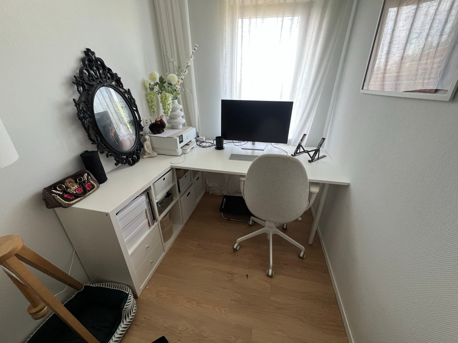 IKEA KALLAX Hoekbureau met Opbergruimte en Lades, Huis en Inrichting, Bureaus, Ophalen, Gebruikt, Met lades, 180 cm