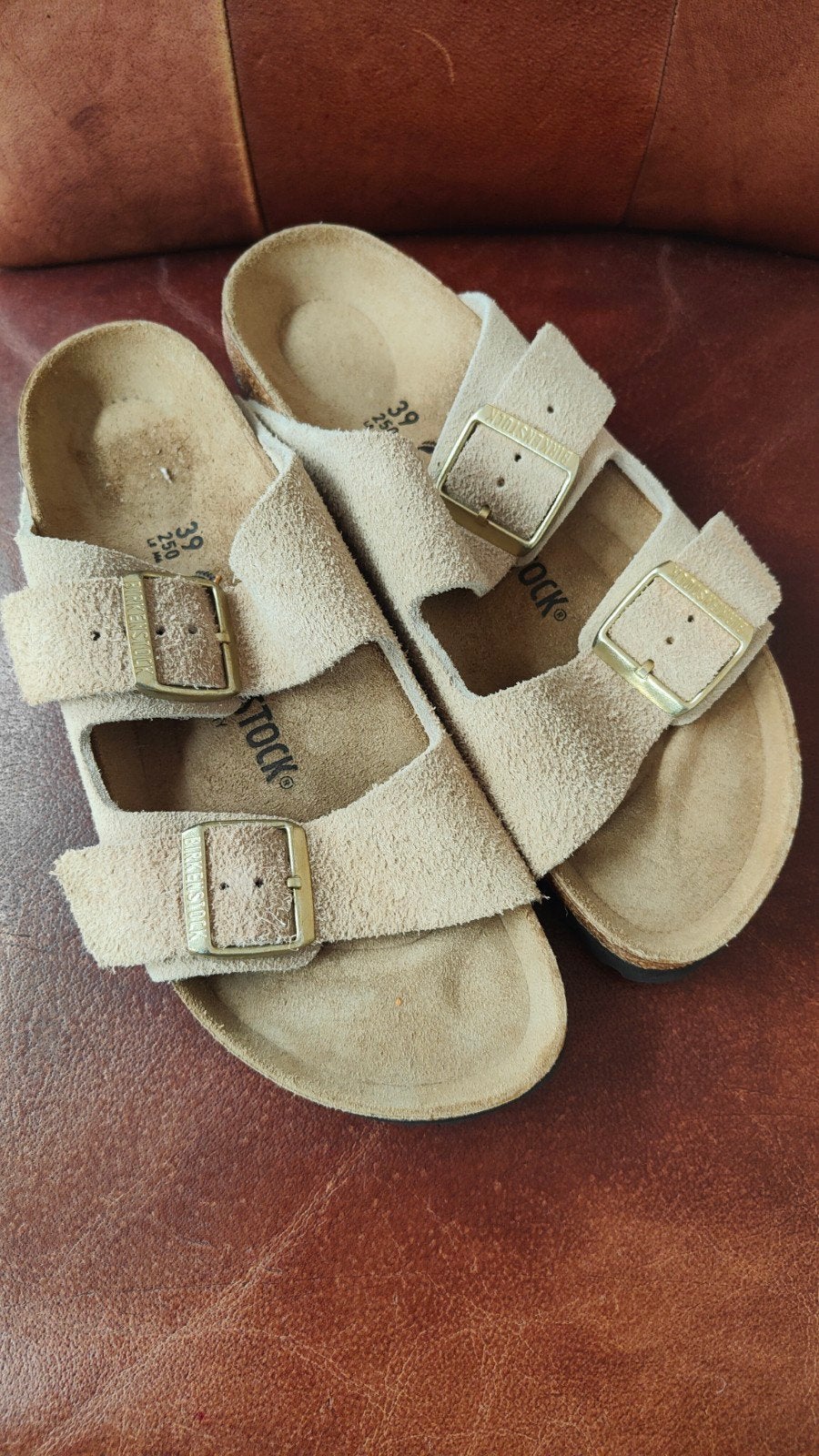 Birkenstock Arizona Sandalen - Beige Suède - Maat 39, Ophalen, Beige, Nieuw, Sandalen of Muiltjes