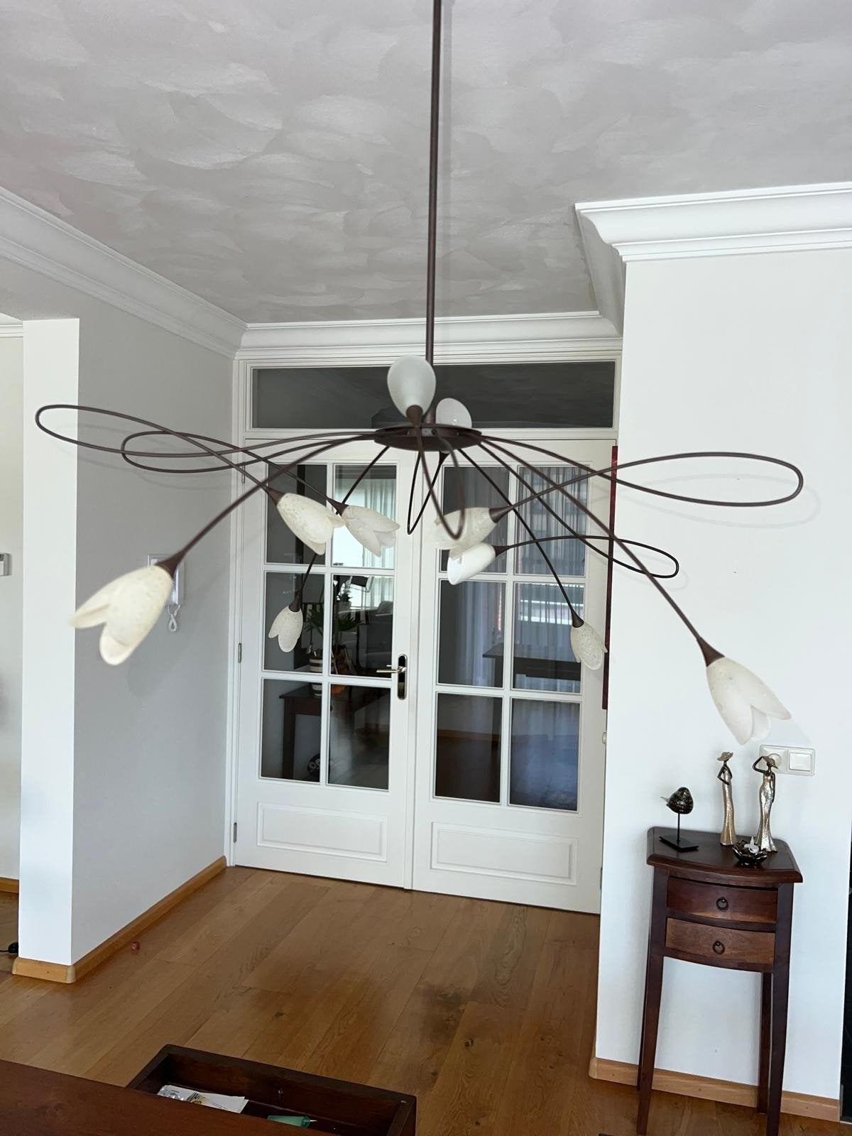 Eettafel lamp met hallogeen lampjes, Ophalen, Gebruikt, Metaal, Classic