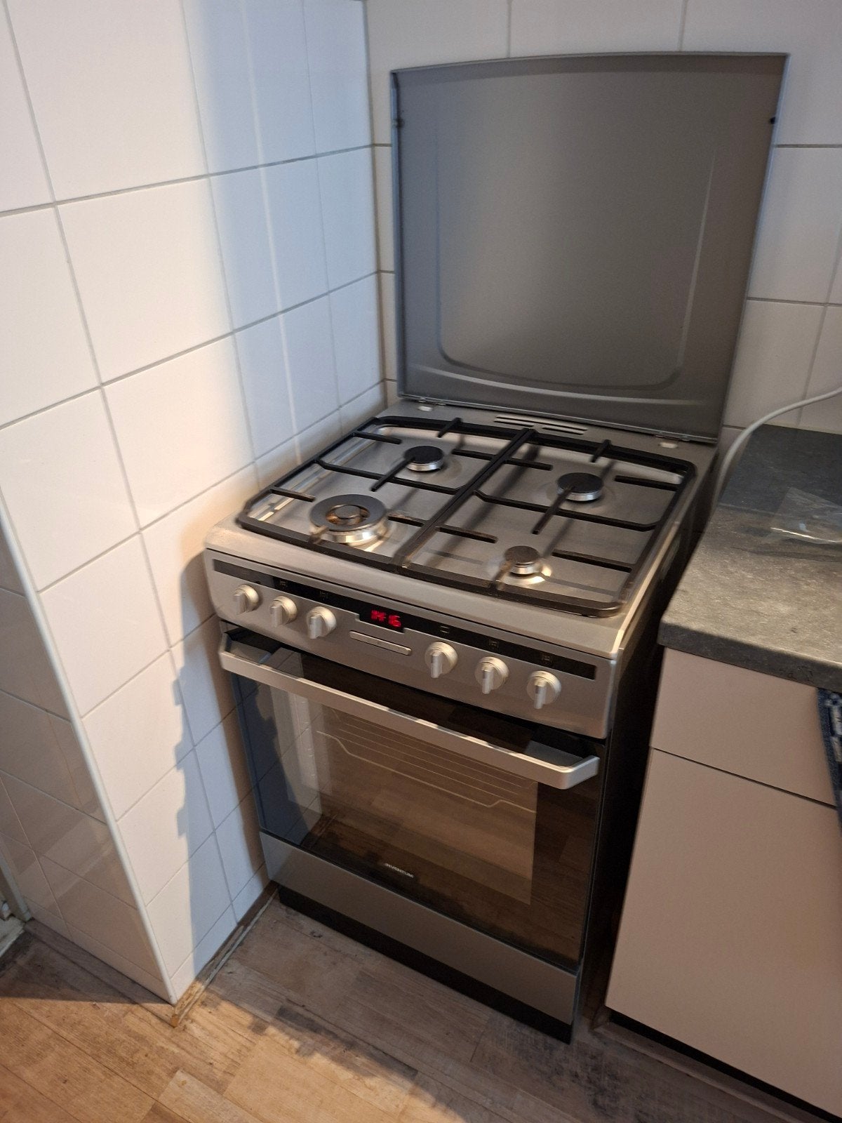 Inventum gasfornuis 60 cm RVS met elektrische oven, Witgoed en Apparatuur, Fornuizen, Ophalen, Gebruikt, 4 kookzones, Gas