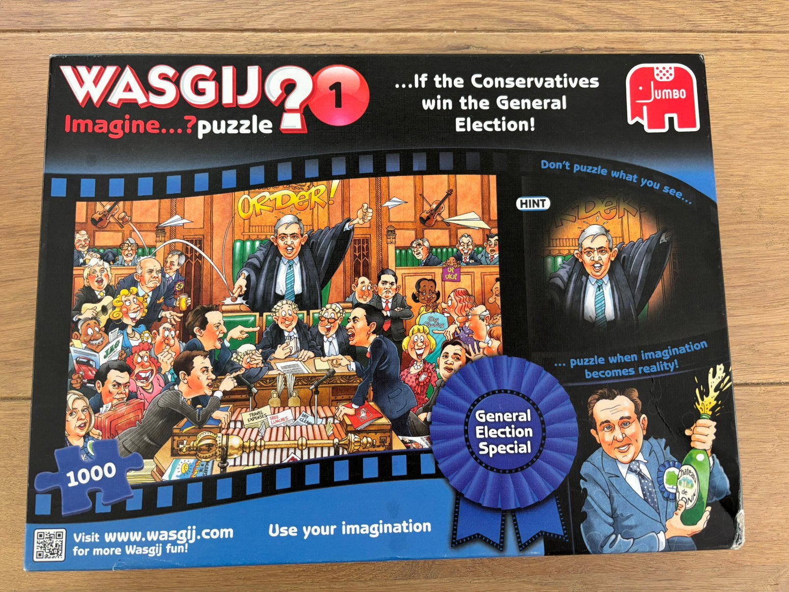 Wasgij imagine 1 blauw zeldzaam, Ophalen of Verzenden, 500 t/m 1500 stukjes, Zo goed als nieuw