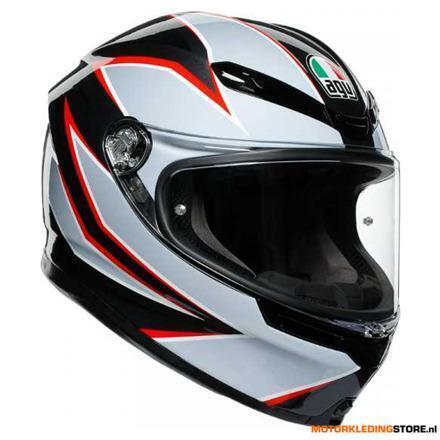 AGV K6 Flash integraalhelm, Zwart-Grijs-Rood, Motoren, Kleding | Motorhelmen, Nieuw met kaartje, Ophalen of Verzenden