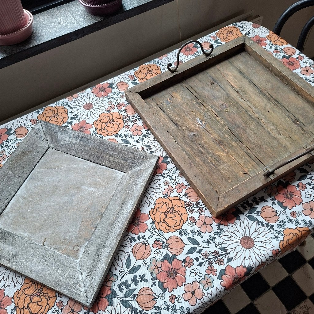 Dienblad en schaal hout Gratis!, Huis en Inrichting, Ophalen, Gebruikt, Vierkant, Hout