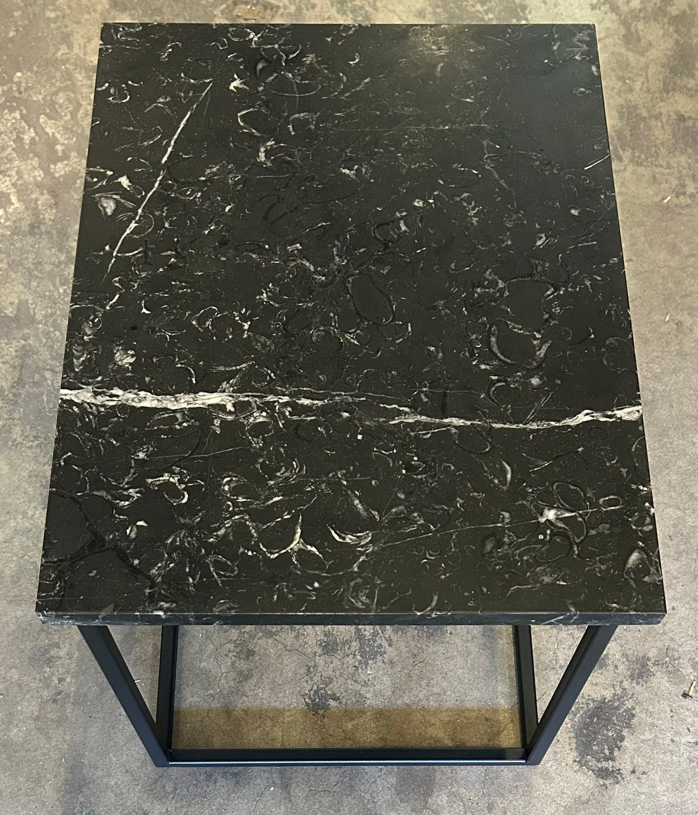 Marmeren Salontafel Nero Marquina Zwart Wit 40x53cm, Overige materialen, Marmer, Nieuw, Minder dan 50 cm