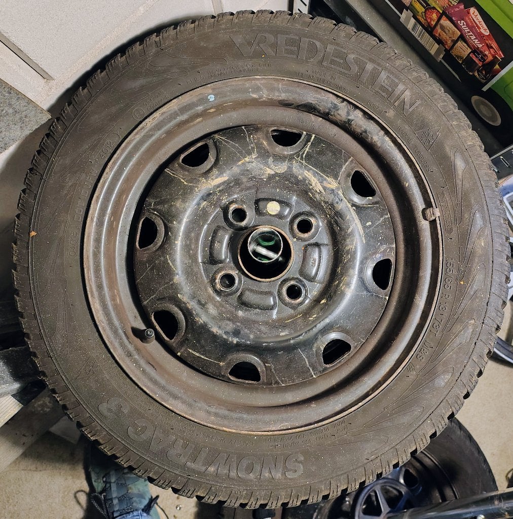 4 Winterbanden Vredestein 155/65 R13, Ophalen, Gebruikt, 155 mm, 13 inch