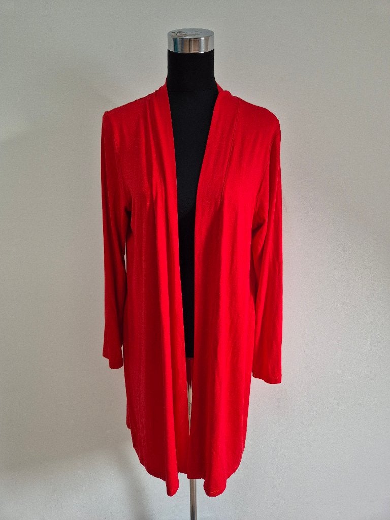 V21 - Lang rood Lien & Giel vest maat L (1), Ophalen of Verzenden, Zo goed als nieuw, Rood