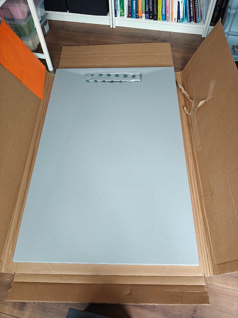 Composiet douchebak +  Afvoer Grijs 90 x 140, Ophalen, Nieuw, Steen, Douche