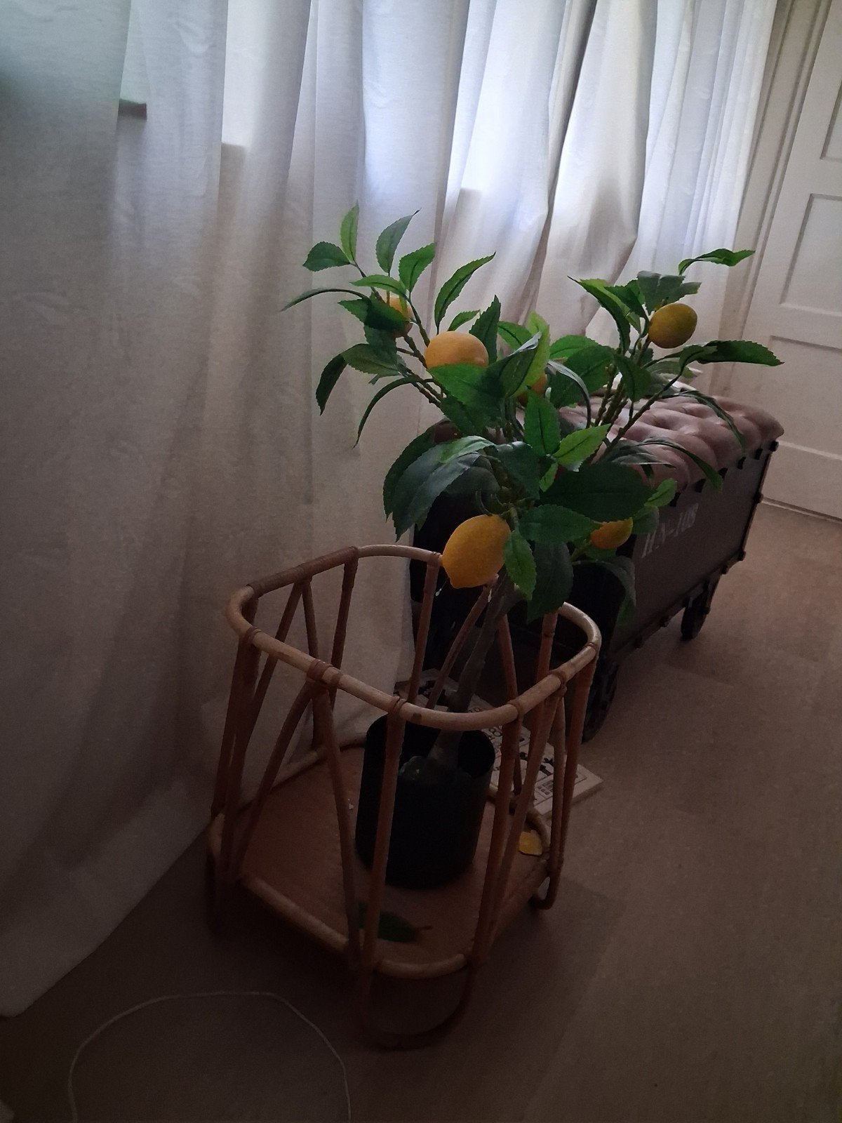 Kunst Citroenboom - Decoratieve Kunstplant, Groen, Met pot of vaas, Kunstplant, Ophalen of Verzenden
