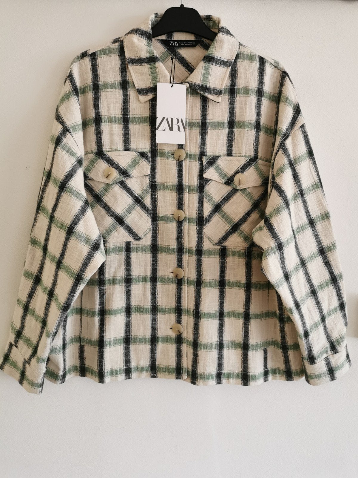 ZARA geruit overshirt mt. L, Zara, Maat 42/44 (L), Nieuw, Jasje