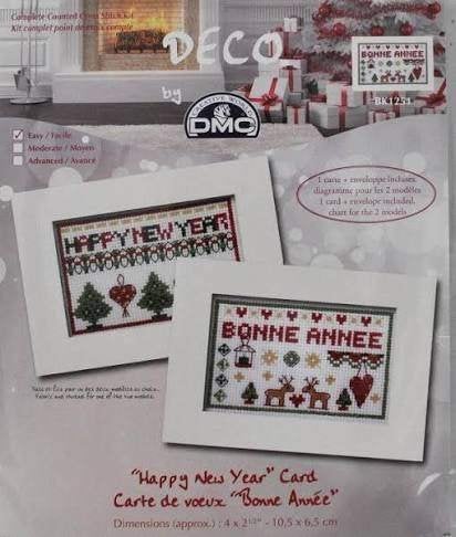 Borduurpakket 1 kaart met envelop Happy new year BK1251, ., Nieuw, Ophalen of Verzenden, .