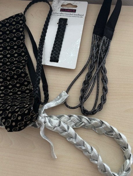 Haarbanden 5x - zilver, zwart & zwart leer looking, Sieraden, Tassen en Uiterlijk, Uiterlijk | Haarverzorging, Ophalen of Verzenden