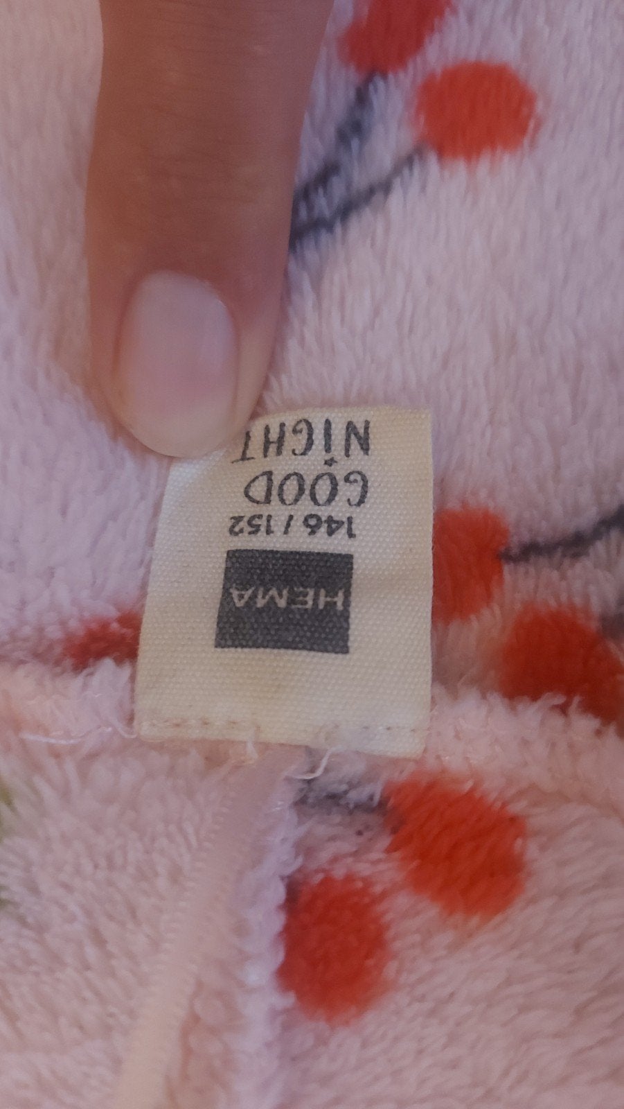 Roze HEMA badjas met kersenprint, maat 146/152, Nacht- of Onderkleding, Meisje, Ophalen of Verzenden, Zo goed als nieuw
