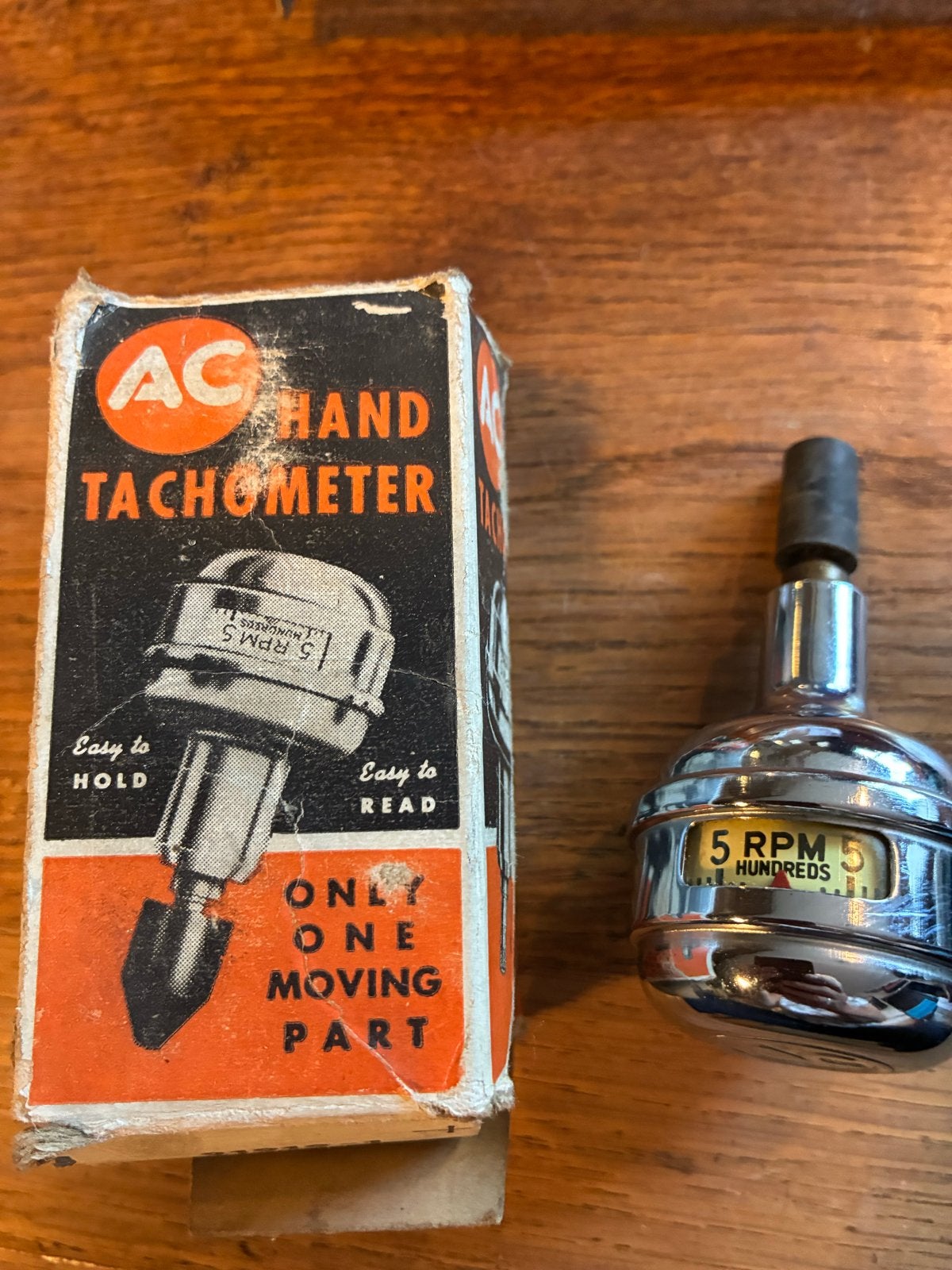 Vintage AC Hand Tachometer met originele doos, Ophalen of Verzenden