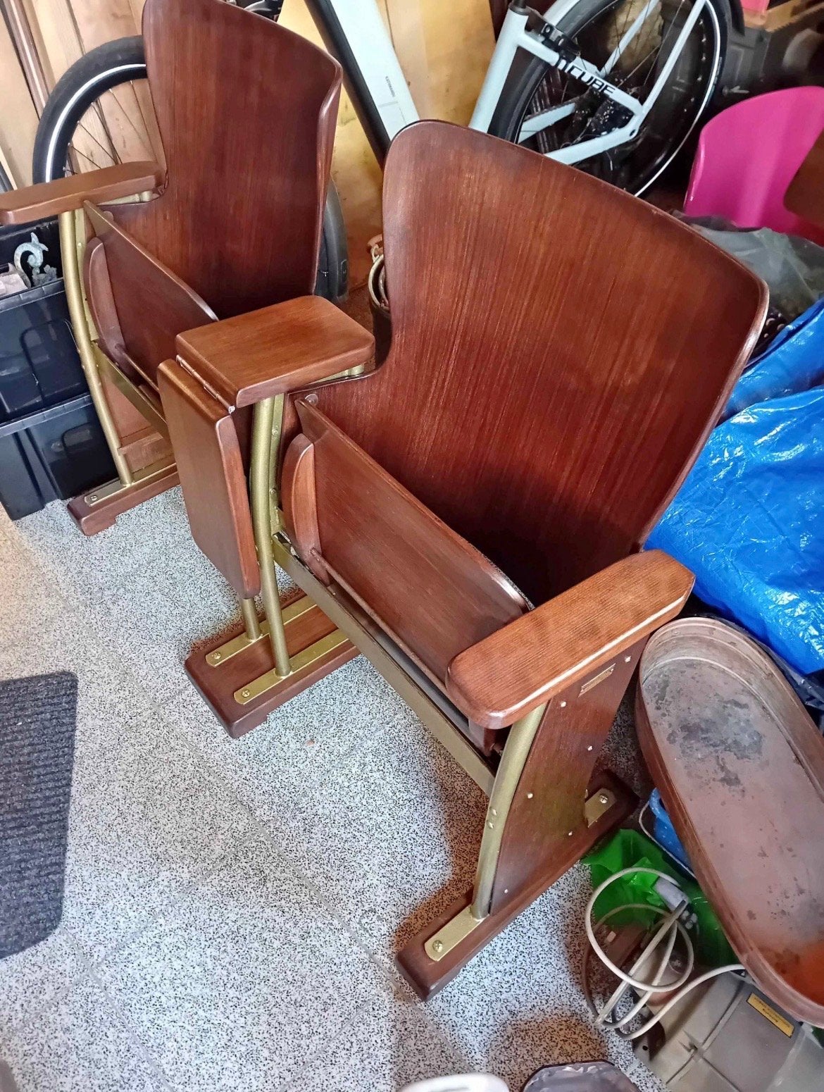 Gerestaureerde Bioscoopstoel Tweezit - Vintage Stijl, Ophalen