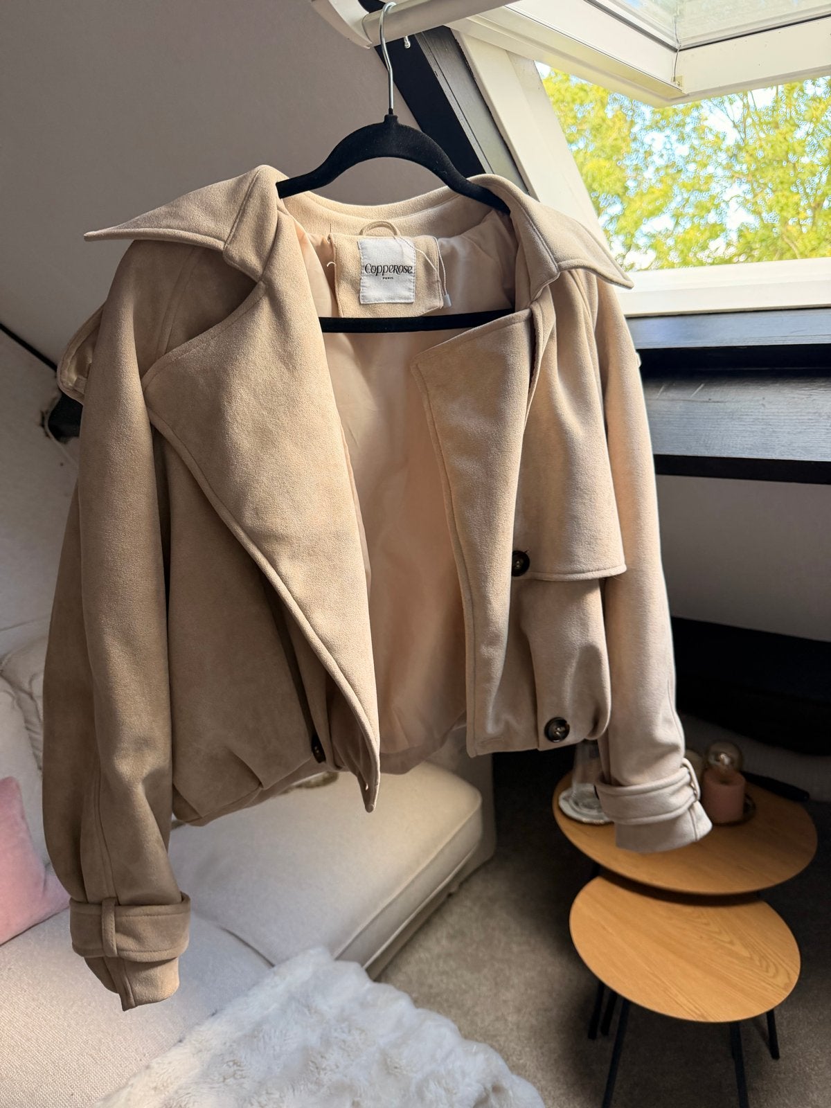 Copperrose bomberjack van suède-achtige stof, maat S/M, Kleding | Dames, Jassen | Zomer, Ophalen of Verzenden, Zo goed als nieuw