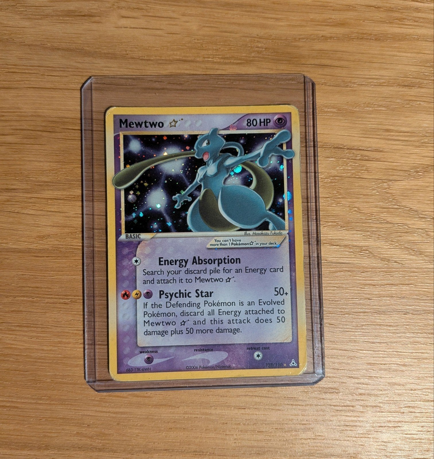 Mewtwo Gold Star 103/110 - EX Holon Phantoms (Engelstalig), Ophalen of Verzenden, Gebruikt, Losse kaart
