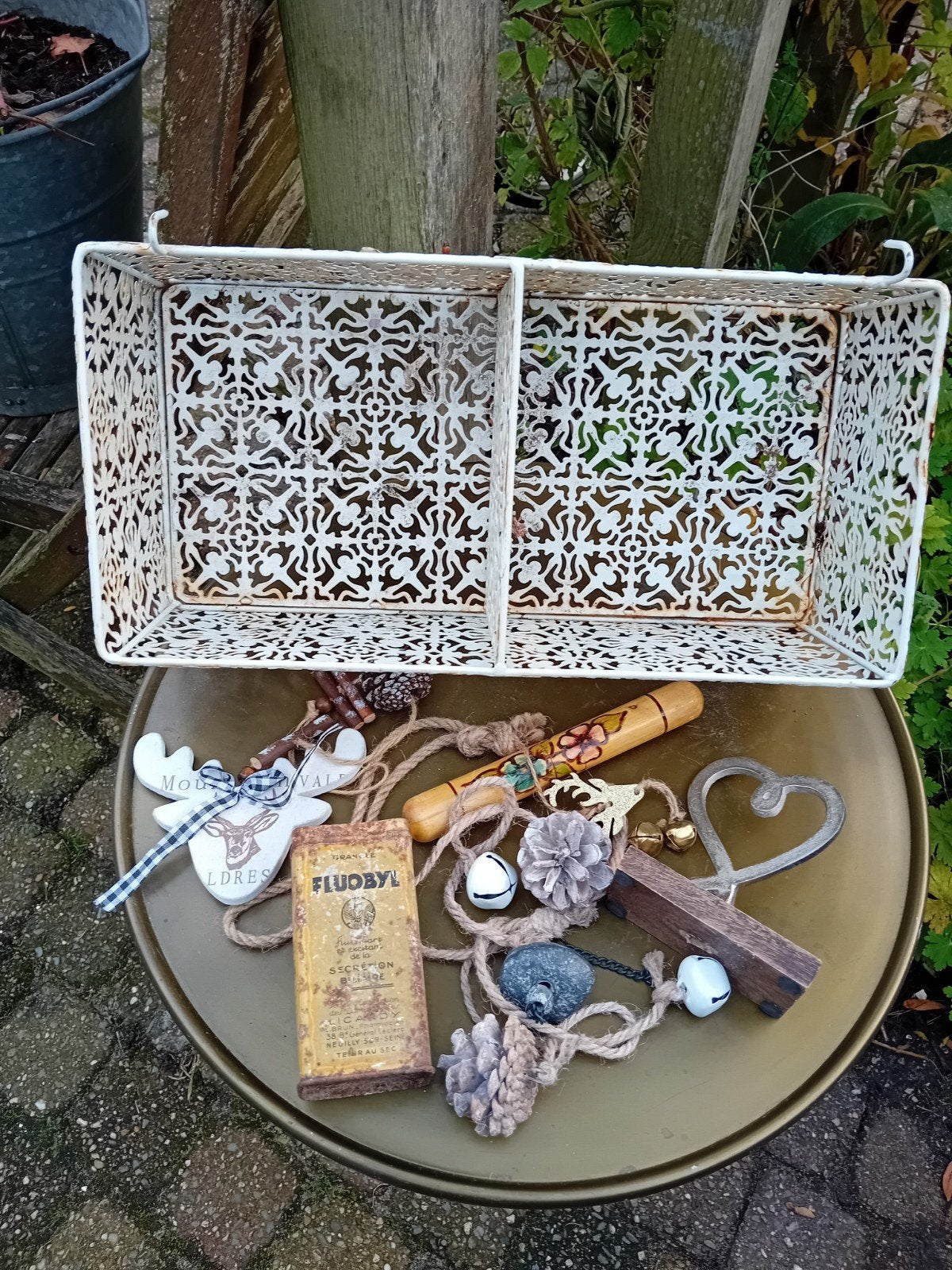 Brocante Biesbosch kerst set met sobere decoratieve items, Ophalen of Verzenden