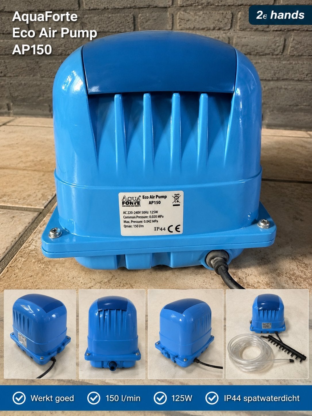 AquaForte Eco Air Pump AP150 – Zo goed als nieuw, Ophalen of Verzenden, Zo goed als nieuw