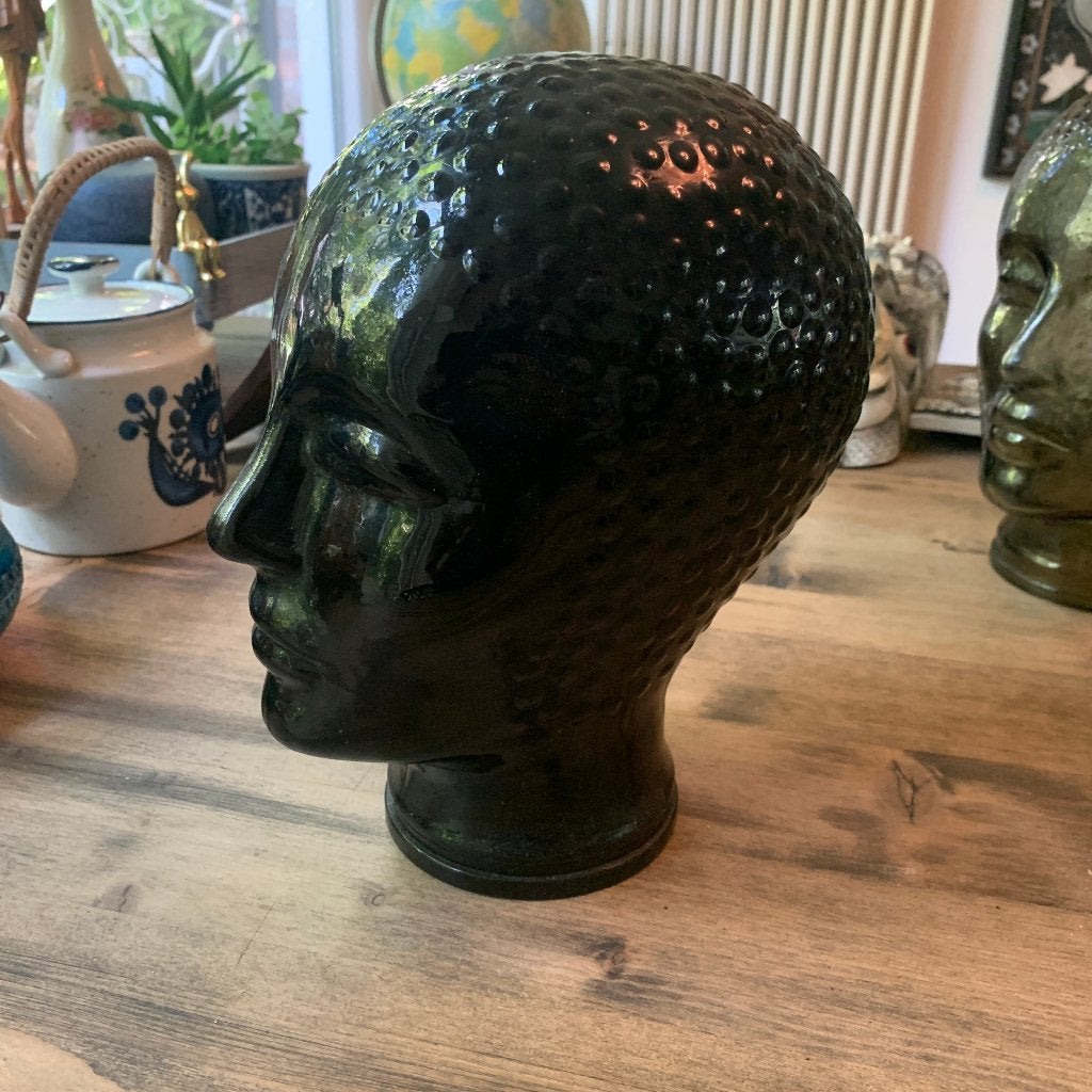Vintage Glazen Etalage / Hoeden / Koptelefoon Hoofd 70s glas, Ophalen of Verzenden, Huis en Inrichting