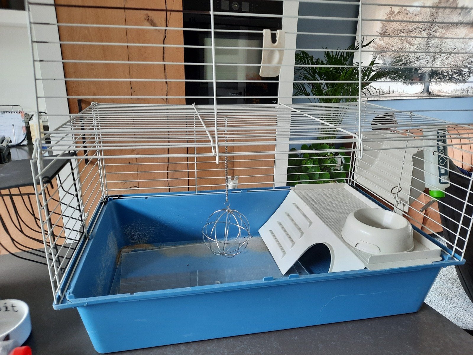 konijnenhok, Dieren en Toebehoren, Knaagdieren en Konijnen | Hokken en Kooien, Kooi, Zo goed als nieuw, Konijn, 75 tot 110 cm
