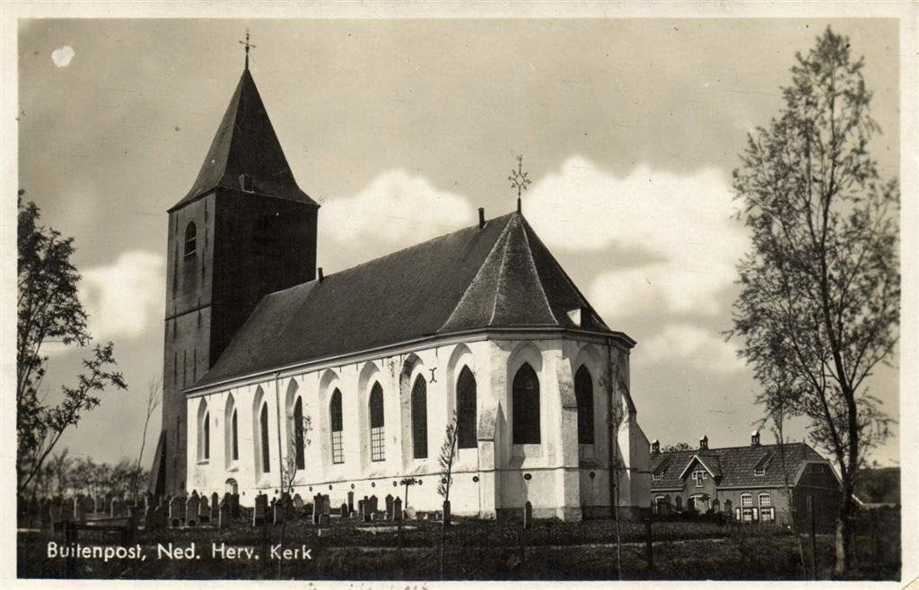 Buitenpost, Ned. Herv. Kerk - ongelopen, Ophalen of Verzenden, 1960 tot 1980, Ongelopen, Friesland