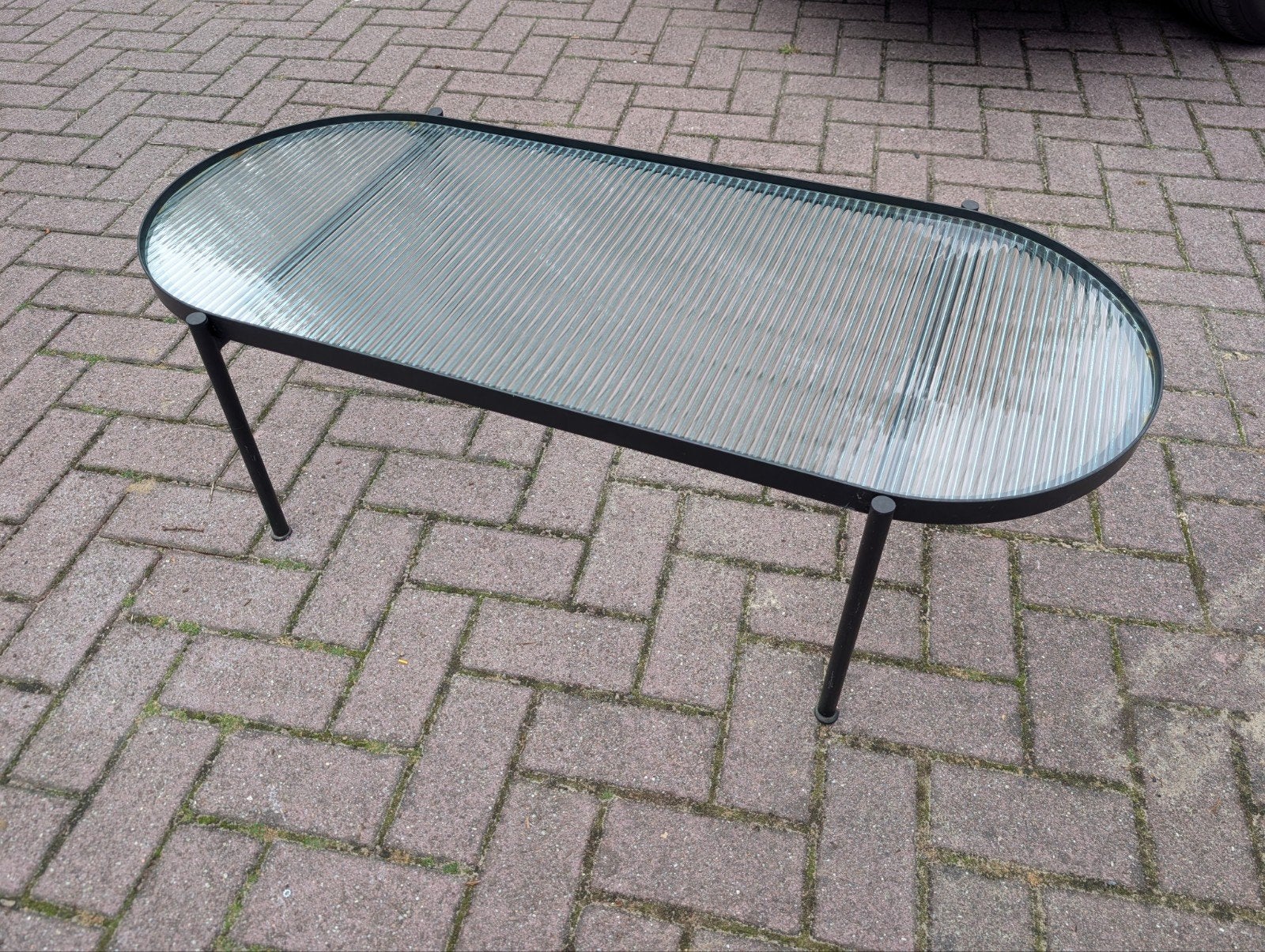 Salontafel tafel met glazen plaat 110x49x35 cm, Huis en Inrichting, Tafels | Salontafels, Ophalen, Gebruikt, 100 tot 150 cm, 50 tot 100 cm