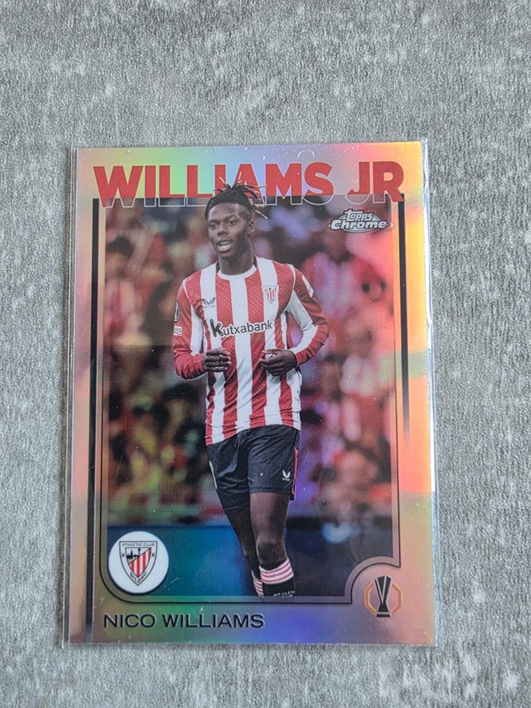 Nico Williams Topps Chrome Refractor Spelerskaart, Verzamelen, Ophalen of Verzenden, Zo goed als nieuw, Buitenlandse clubs, Spelerskaart