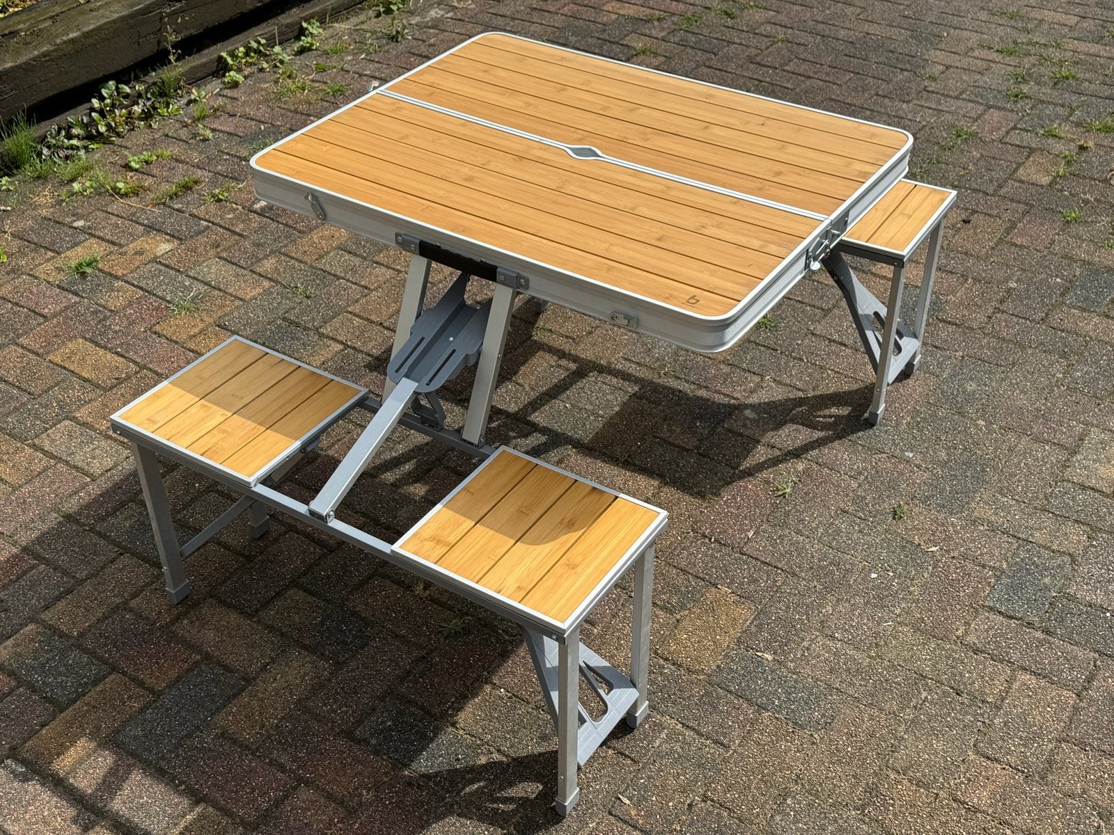 Bo-Camp Picknicktafel Bamboe, Ophalen, Zo goed als nieuw, Campingtafel