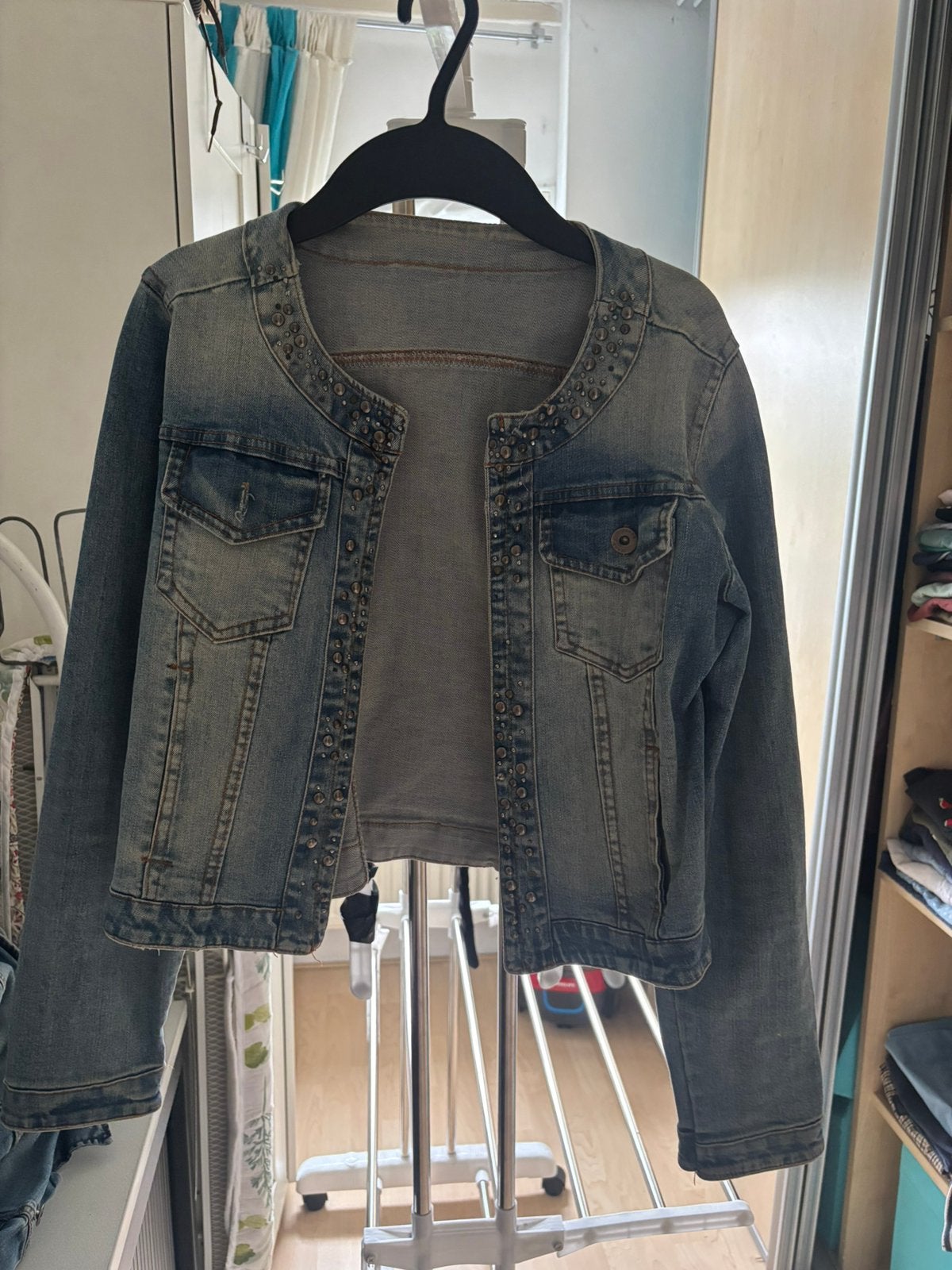Trendy’s spijkerjasje met studs S, Ophalen of Verzenden, Gedragen, Blauw