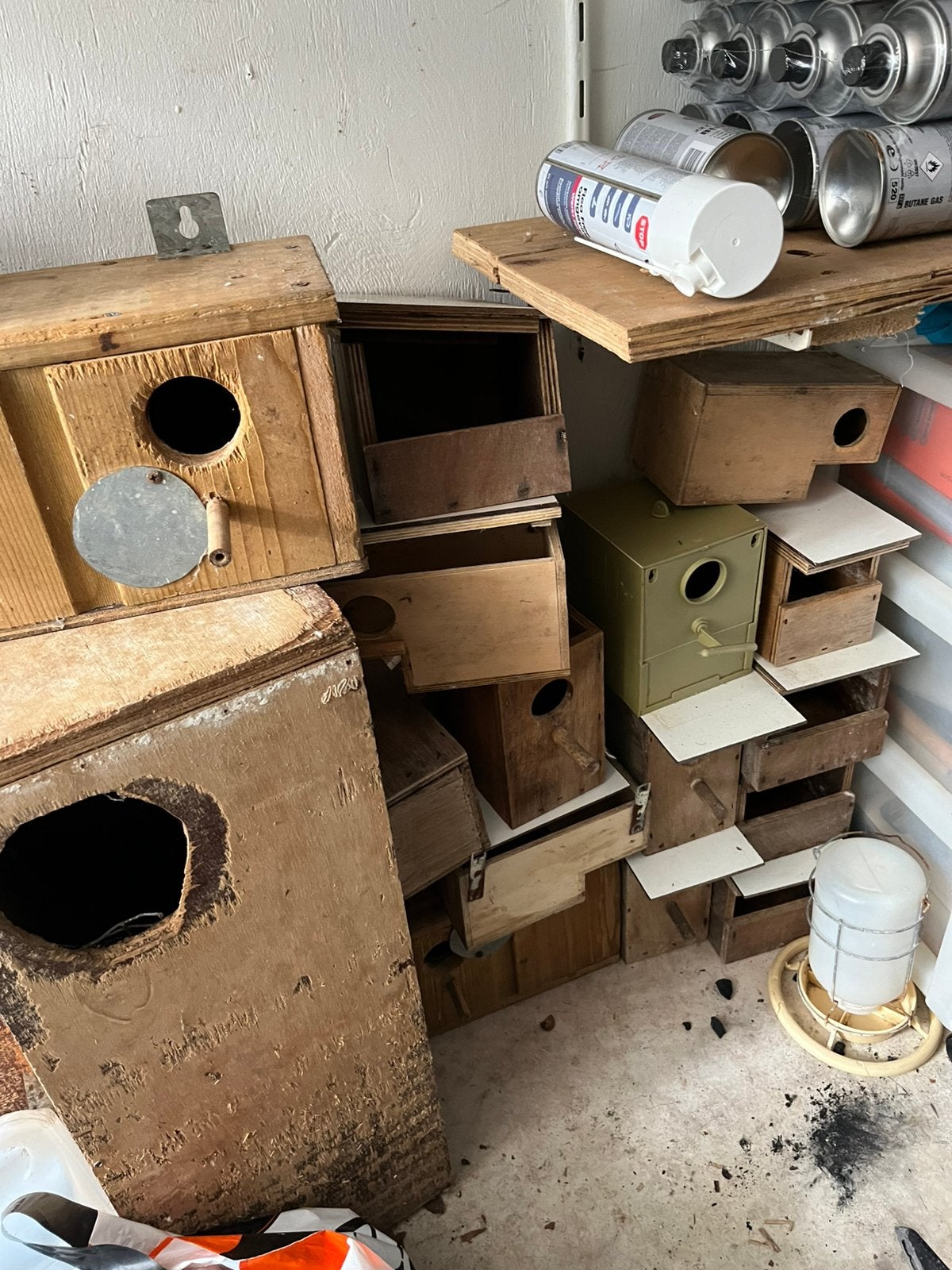 Diverse vogelhuisjes en broedblokken, Ophalen of Verzenden, Gebruikt
