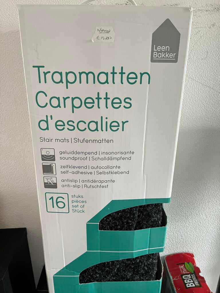 Leen Bakker Trapmatten Zwart - 16 Stuks, Nieuw, Huis en Inrichting, Stoffering | Tapijten en Kleden, Nieuw, Minder dan 50 cm, Rechthoekig