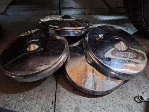 4 Chromen wieldoppen voor oldtimer, o.a. Opel, Auto diversen, Wieldoppen, Ophalen of Verzenden, Gebruikt